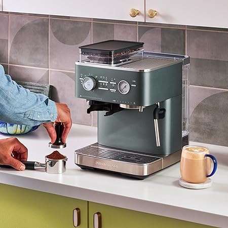 KitchenAid, KES6551 Semi Automatic Espresso Machine wBurr Grinder, 2.5L, Juniper