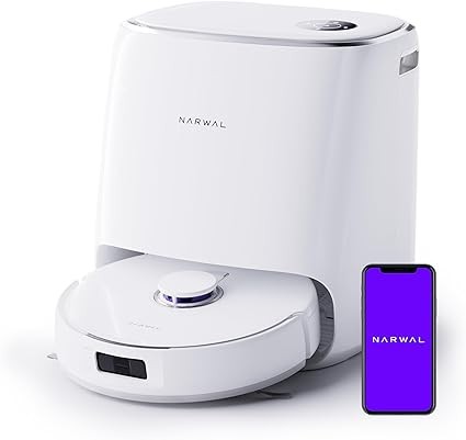 Narwal Freo X Ultra Robotic Vacuum Cleaner, Tangle Zero Brush, Automatic Garbage Collecting, 8200 Pa, Powerful Suction, AI Dirt Detection, Automatic Water Supply, Drainage, Mop Automatic Drying