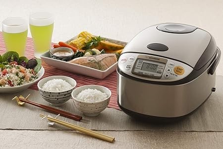Zojirushi NS-TSC10 5-12-Cup (Uncooked) Micom Rice Cooker and Warmer, 1.0-Liter, Stainless Brown